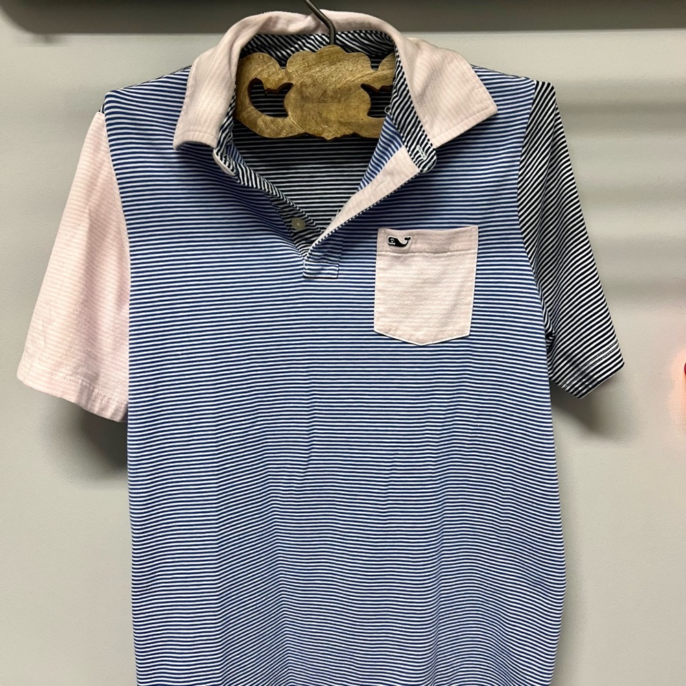 Boys Vineyard Vines block pinstripe shirt